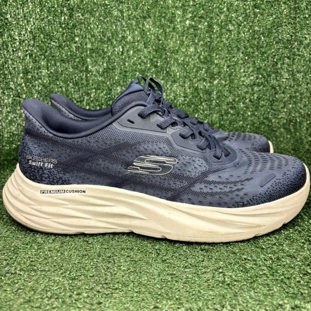 Skechers‎ Hands Free Swift Fit Premium Cushion Athletic Sneakers Navy Mens Sz 12
